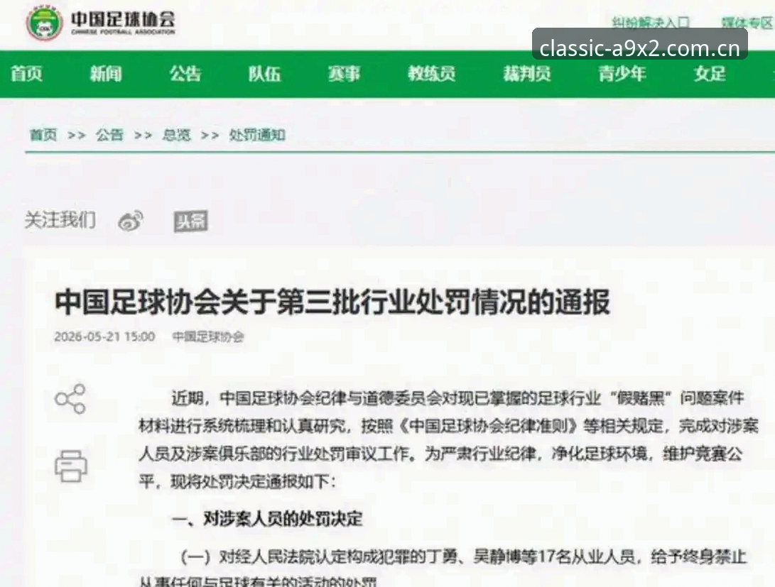 中国足协第三批禁足名单最新动态：65人受罚，终身禁足17人，新葡萄8883官网用户热议